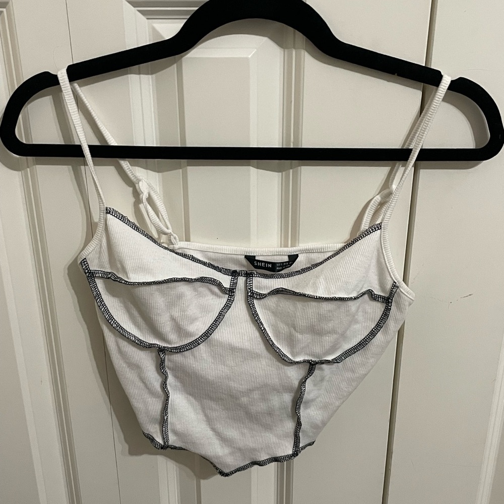 outside stitch crop top